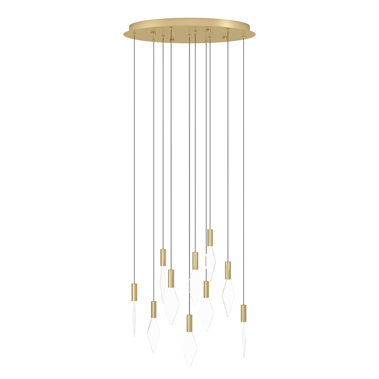 Mirador 10 Light Dimmable LED Pendant Brass / Warm White - 390359