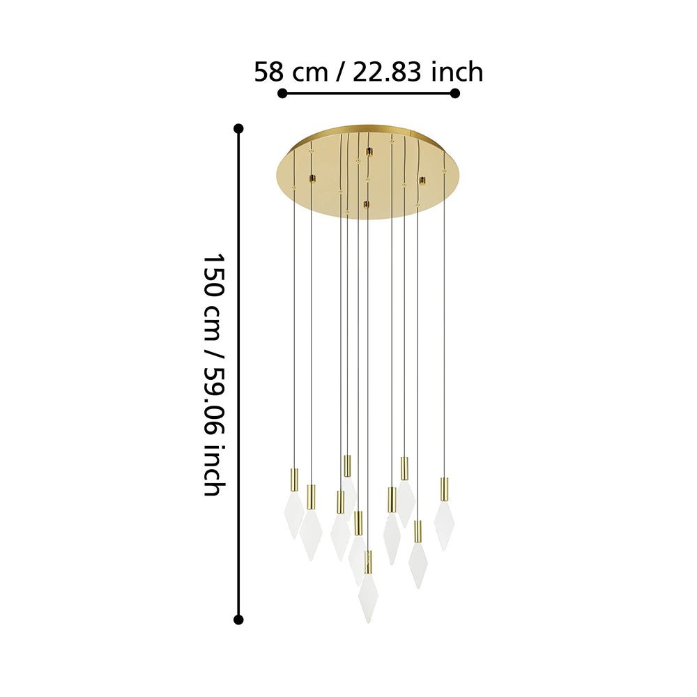 Mirador 10 Light Dimmable LED Pendant Brass / Warm White - 390359