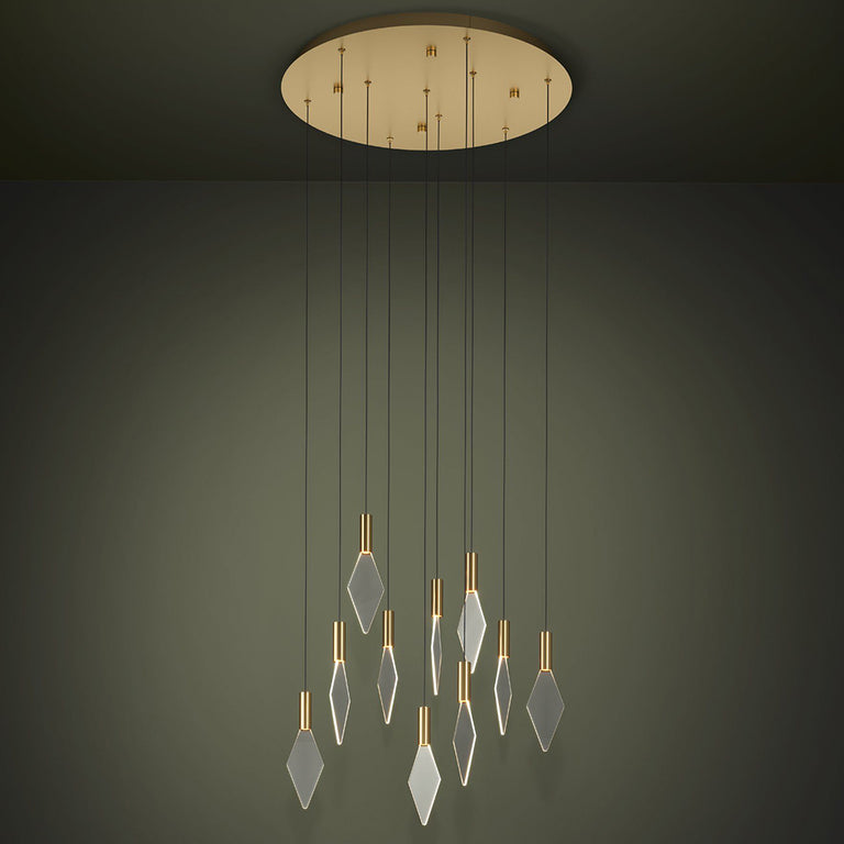 Mirador 10 Light Dimmable LED Pendant Brass / Warm White - 390359