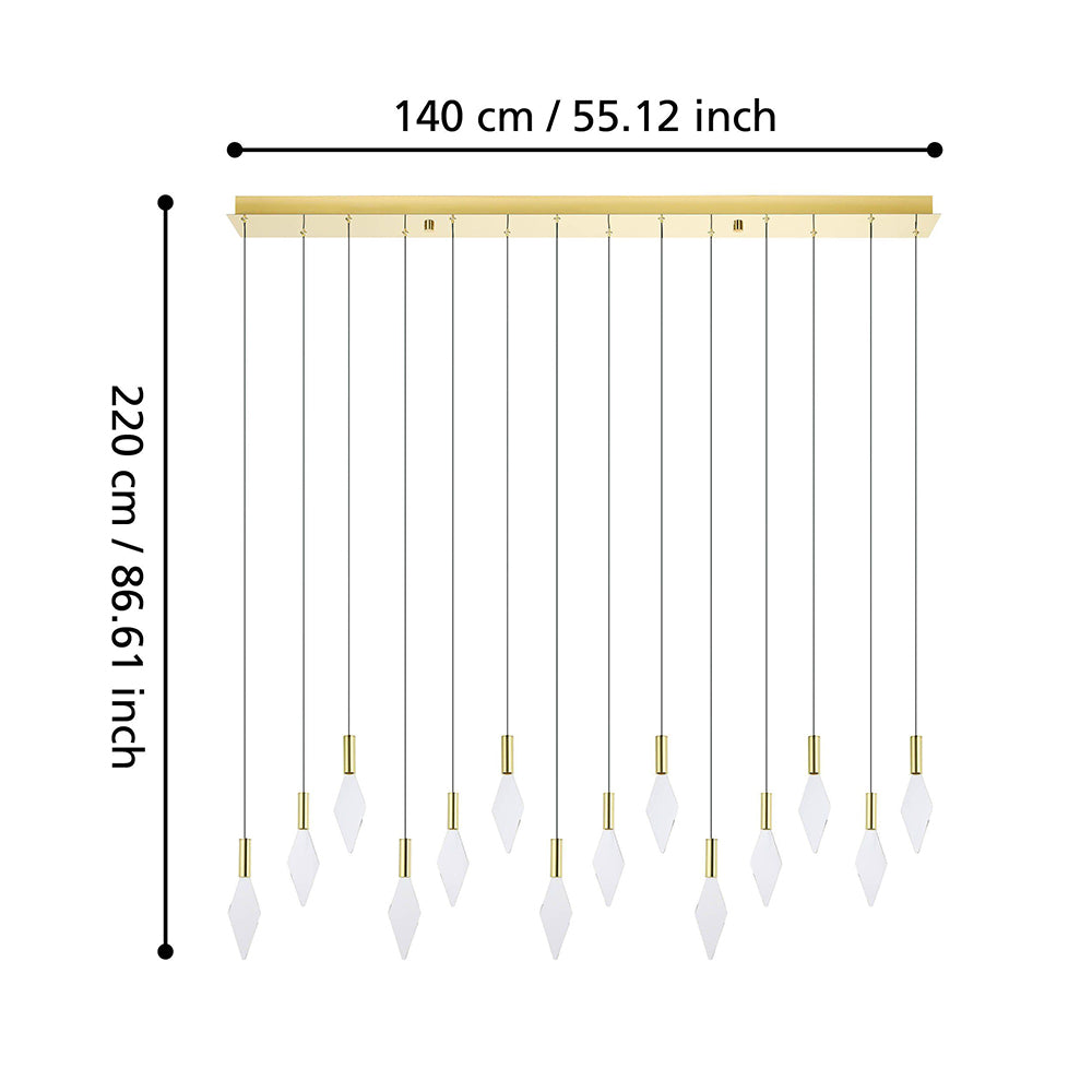 Mirador 14 Light Dimmable LED Pendant Brass / Warm White - 390362