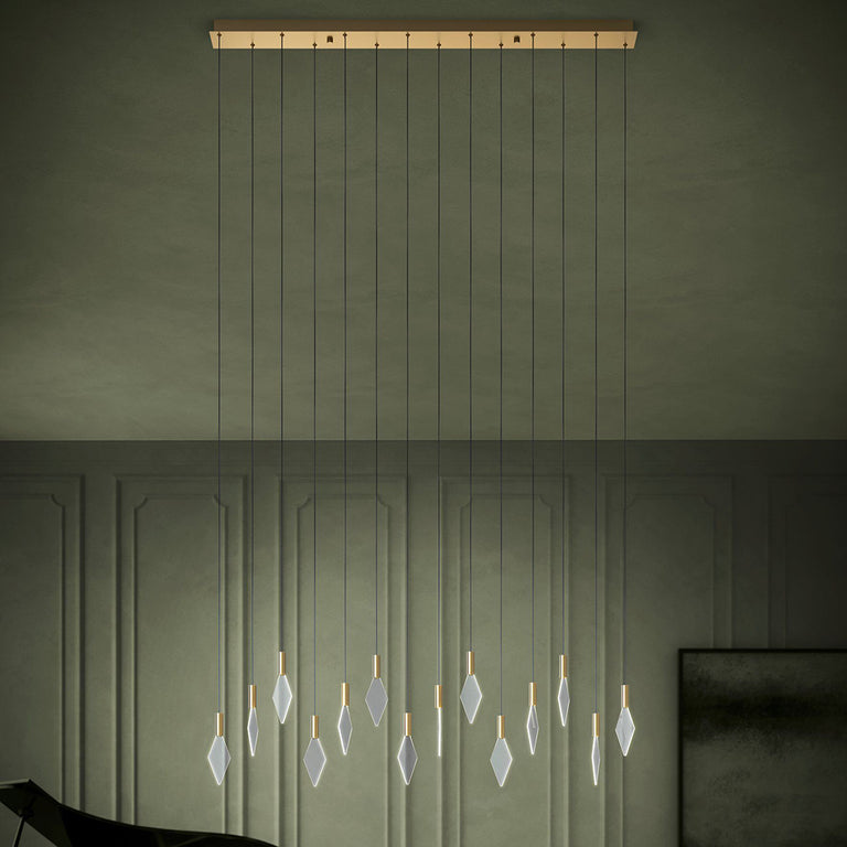 Mirador 14 Light Dimmable LED Pendant Brass / Warm White - 390362