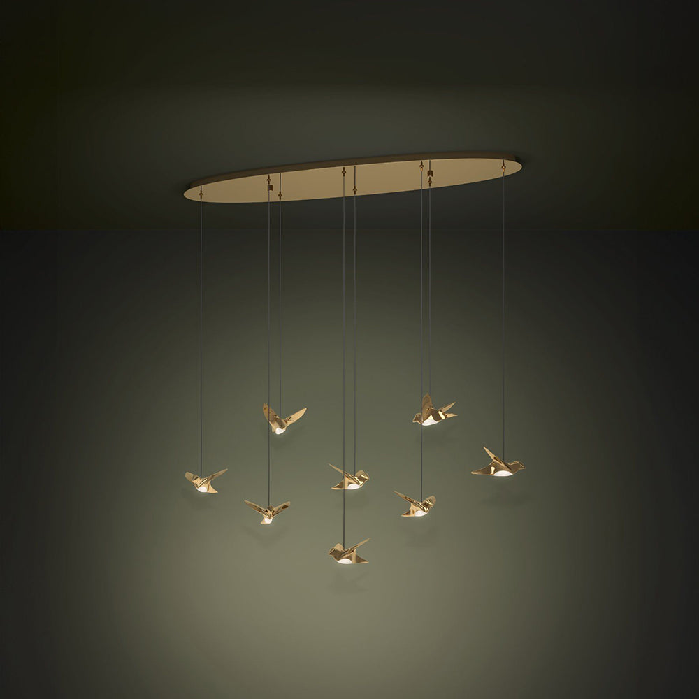 Paratebueno 2 8 Light Dimmable LED Pendant Brass / Warm White - 390397