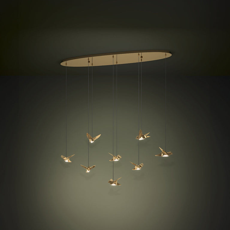 Paratebueno 2 8 Light Dimmable LED Pendant Brass / Warm White - 390397