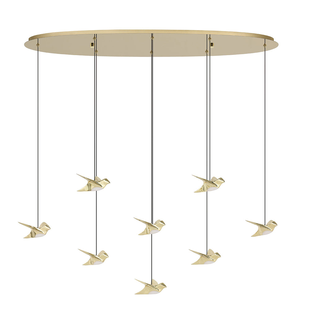 Paratebueno 2 8 Light Dimmable LED Pendant Brass / Warm White - 390397