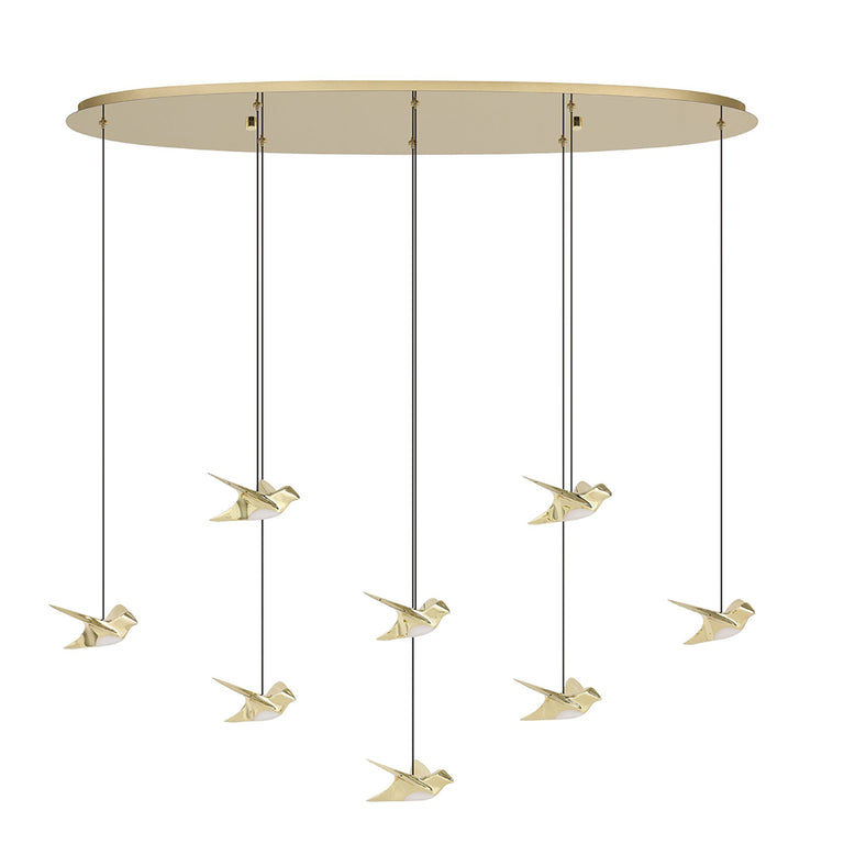 Paratebueno 2 8 Light Dimmable LED Pendant Brass / Warm White - 390397