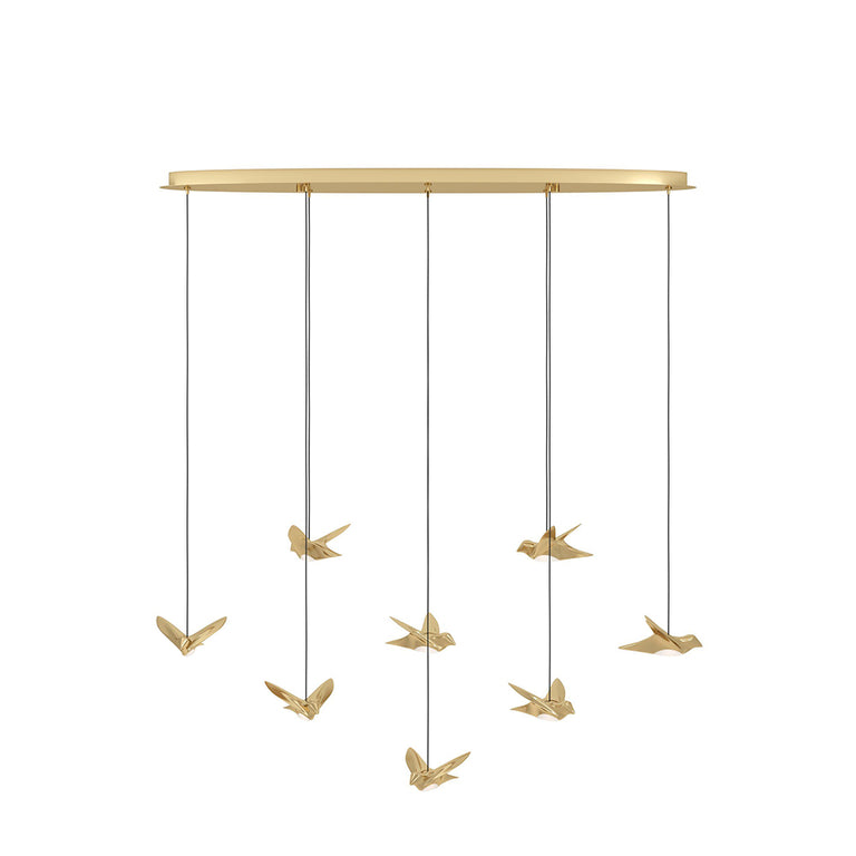 Paratebueno 2 8 Light Dimmable LED Pendant Brass / Warm White - 390397