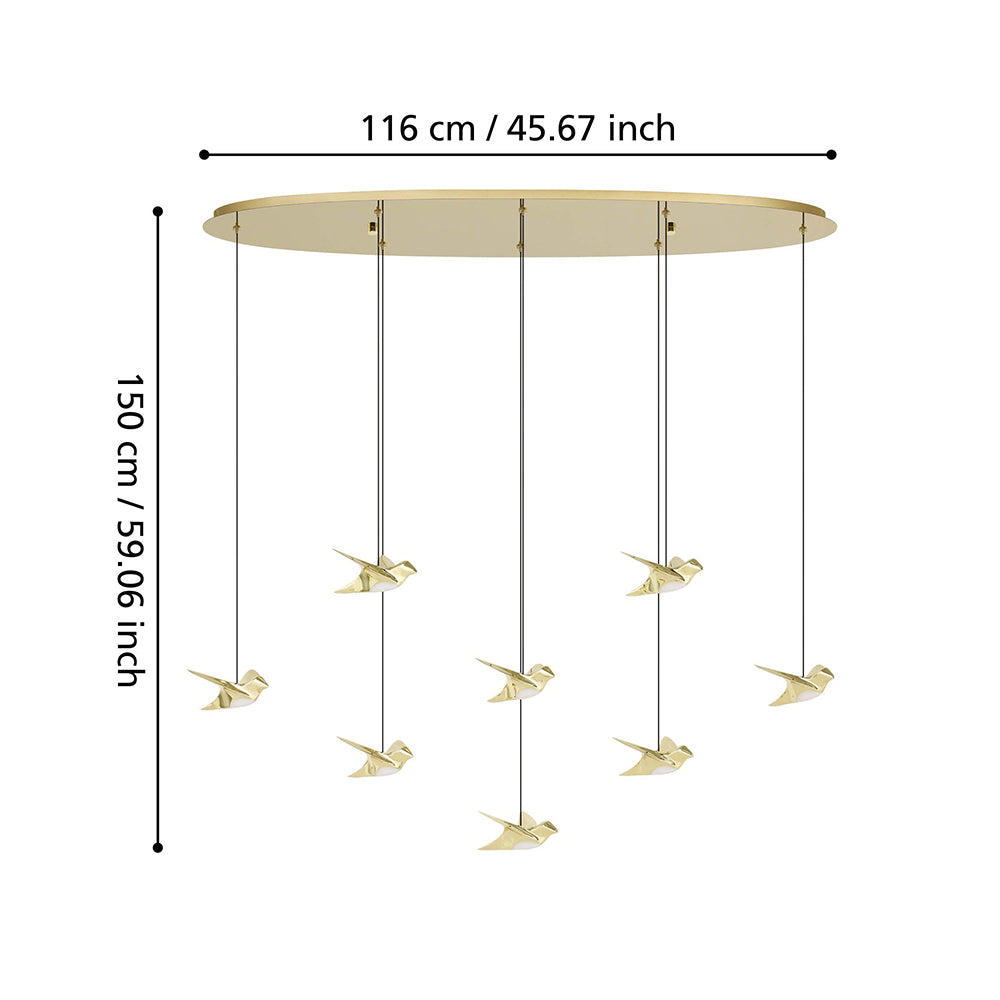 Paratebueno 2 8 Light Dimmable LED Pendant Brass / Warm White - 390397