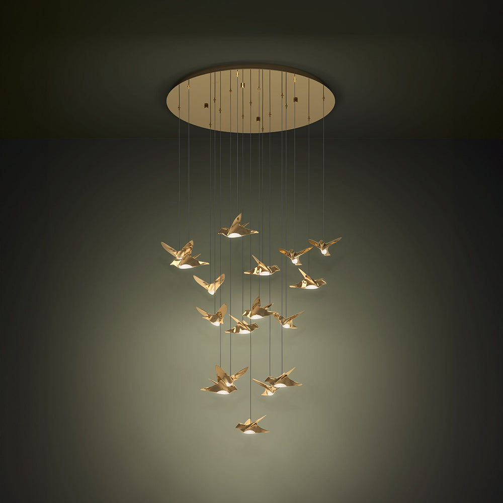 Paratebueno 2 17 Light Dimmable LED Pendant Brass / Warm White - 390398