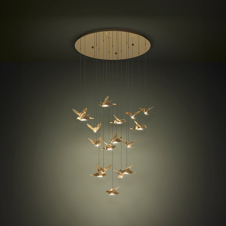 Paratebueno 2 17 Light Dimmable LED Pendant Brass / Warm White - 390398