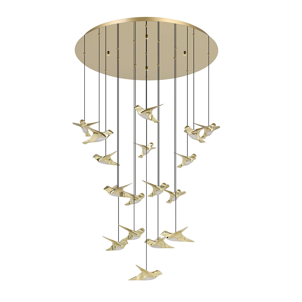 Paratebueno 2 17 Light Dimmable LED Pendant Brass / Warm White - 390398