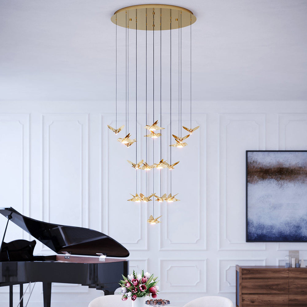 Paratebueno 2 17 Light Dimmable LED Pendant Brass / Warm White - 390398