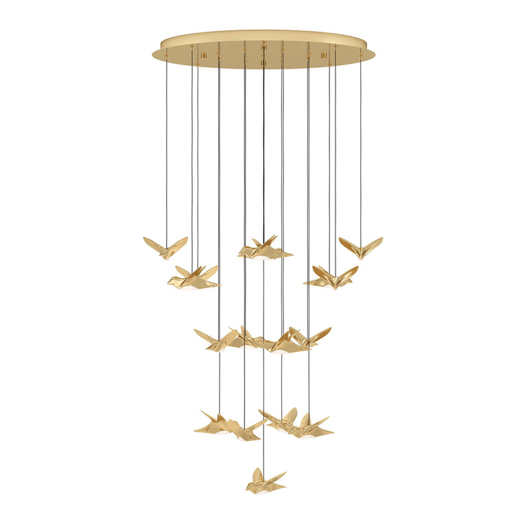 Paratebueno 2 17 Light Dimmable LED Pendant Brass / Warm White - 390398