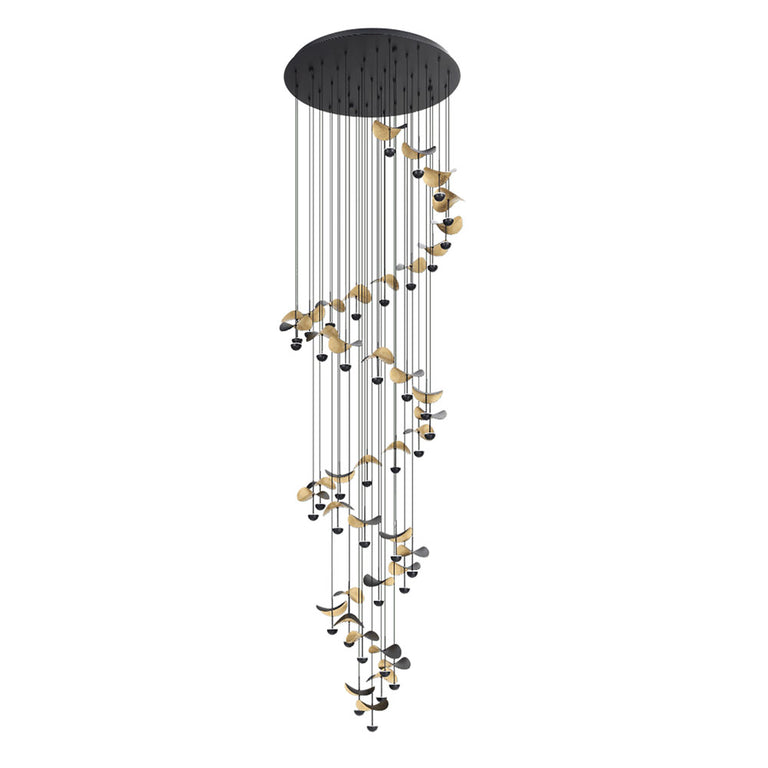 Dracera LED 40 Light Dimmable Pendant Black / Warm White - 390437