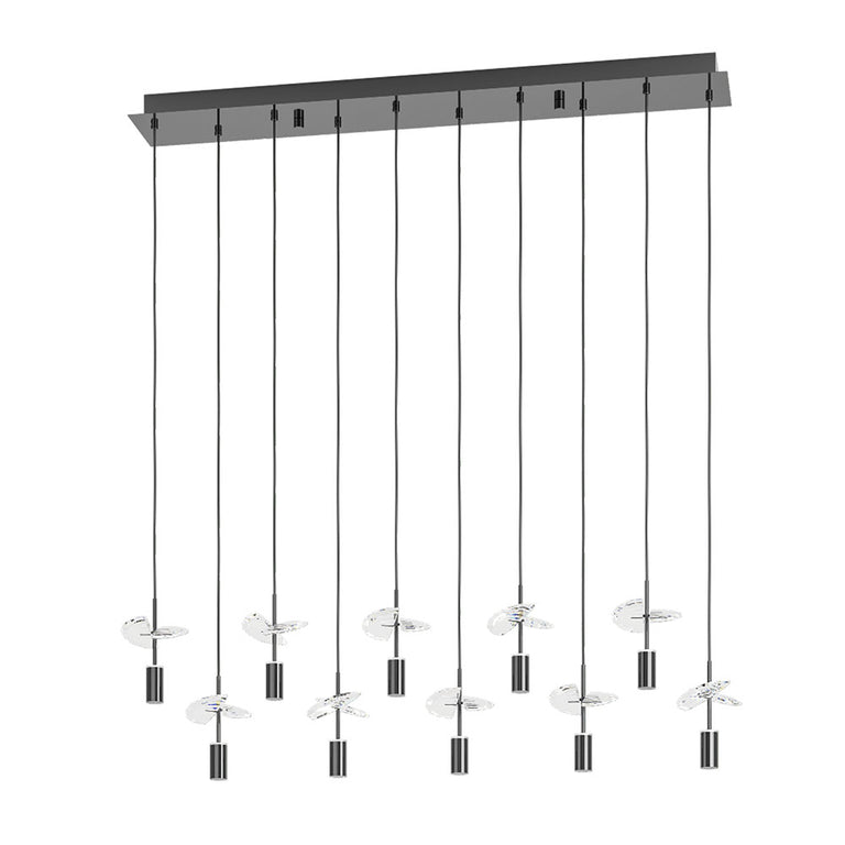 Comareira LED 10 Light Pendant Nickel / Tri-Colour - 390494