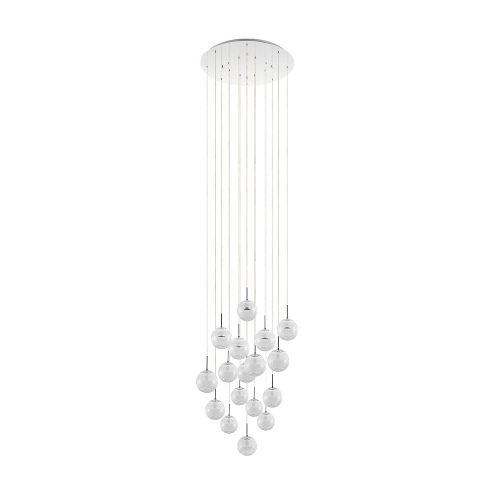 Montefio 2 85W Dimmable LED Chandelier Chrome & Crystal / Warm White - 39547
