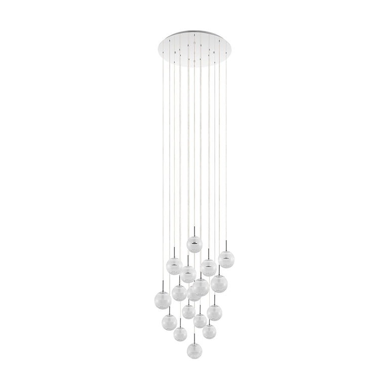 Montefio 2 85W Dimmable LED Chandelier Chrome & Crystal / Warm White - 39547