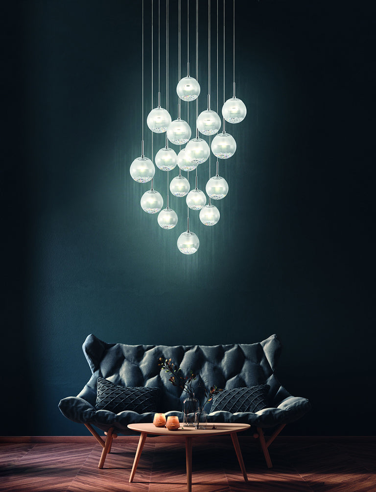 Montefio 2 85W Dimmable LED Chandelier Chrome & Crystal / Warm White - 39547