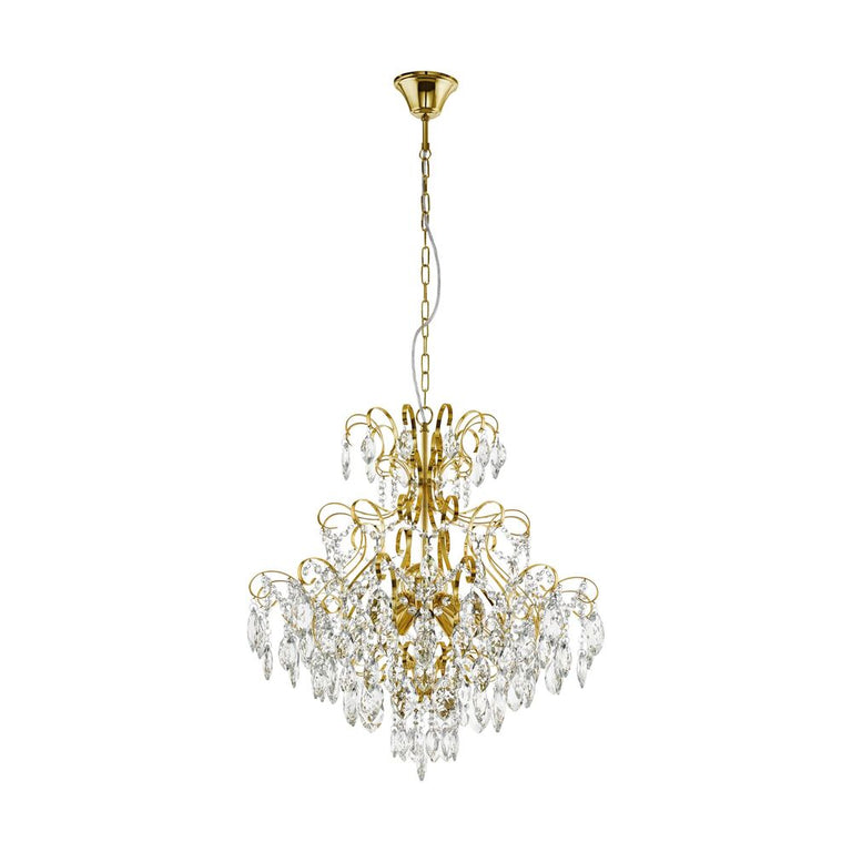 Fenoullet 5 Light Crystal Chandelier Brass - 39605