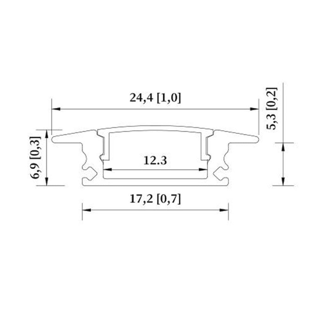 Recessed 3 Meter Aluminium LED Profile Silver - SW-A1707A-3M