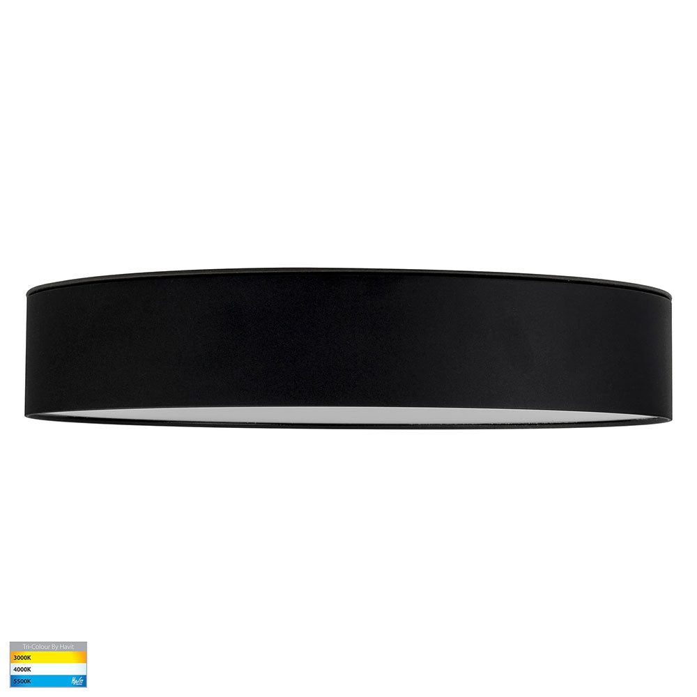 Nella 30W CCT 240V LED 320mm Surface Mounted Oyster Light Black - HV5893T-BLK