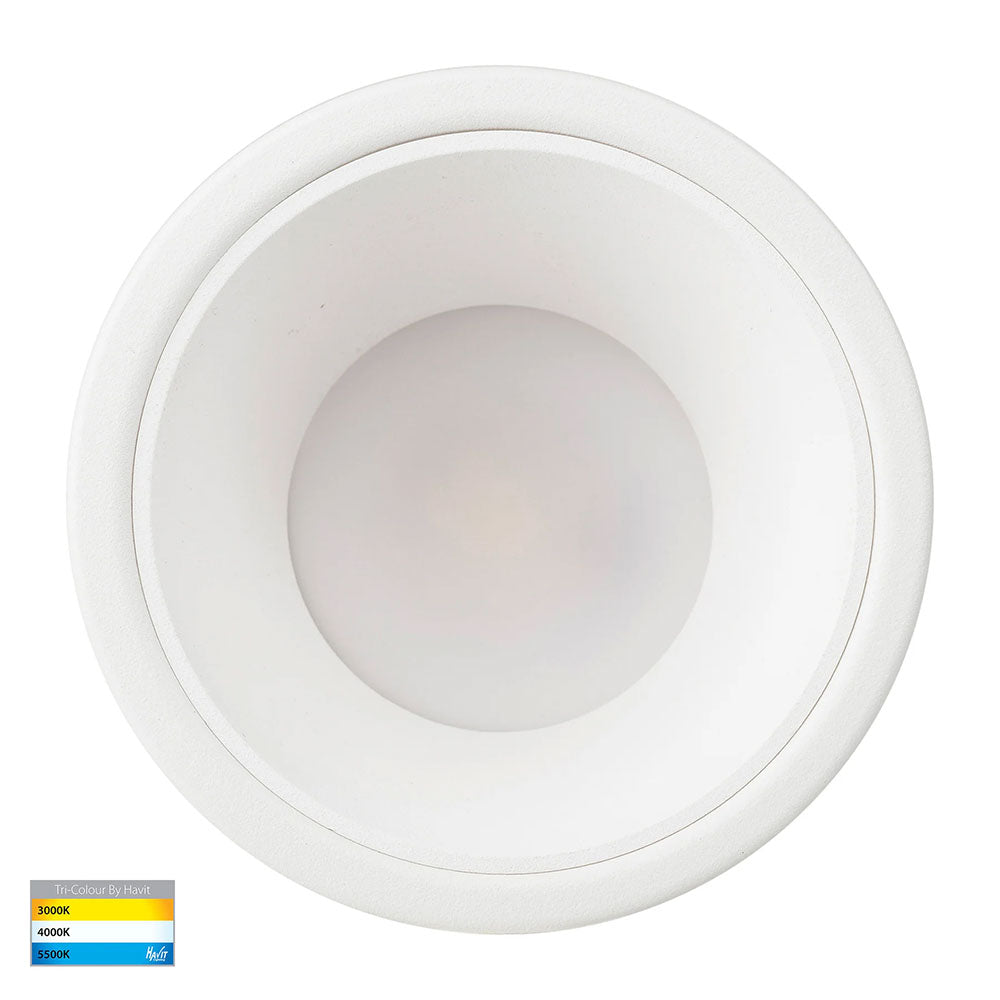 Gleam 9W CCT 240V LED 82mm Downlight White & White - HV5529T-WW