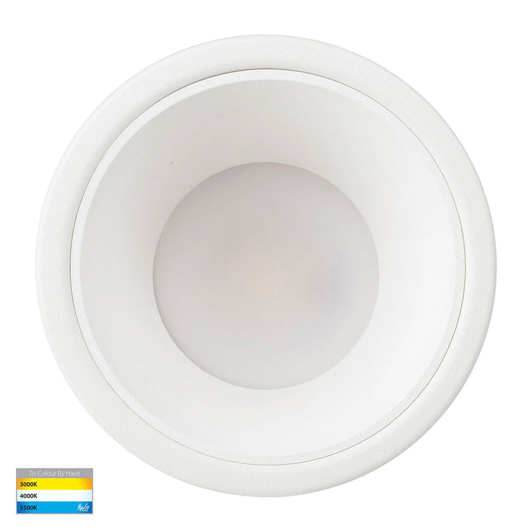 Gleam 9W CCT 240V LED 82mm Downlight White & White - HV5529T-WW