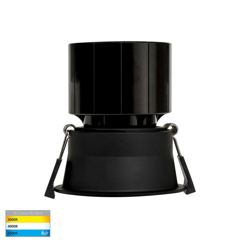 Prime 12W CCT 240V Deepset LED Downlight 84mm Black - HV5513T-BLK