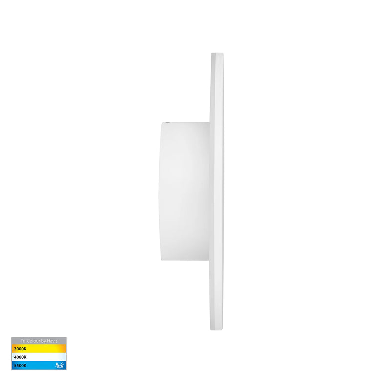 Halo 12W CCT 240V LED 200mm Round Wall Light White - HV3592T-WHT