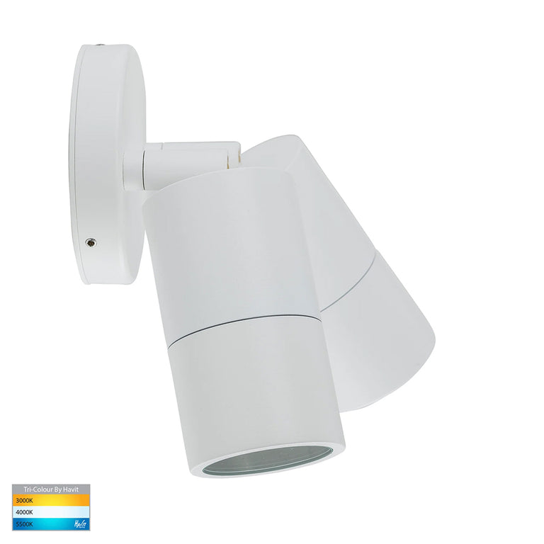 Tivah 2 x 5W CCT 240V GU10 LED Double Adjustable Wall Light Matt White - HV1337GU10T