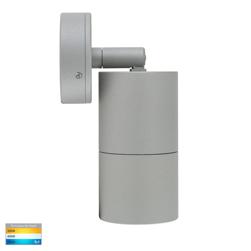 Tivah 5W CCT 240V GU10 LED Adjustable Wall Light Silver - HV1247GU10T