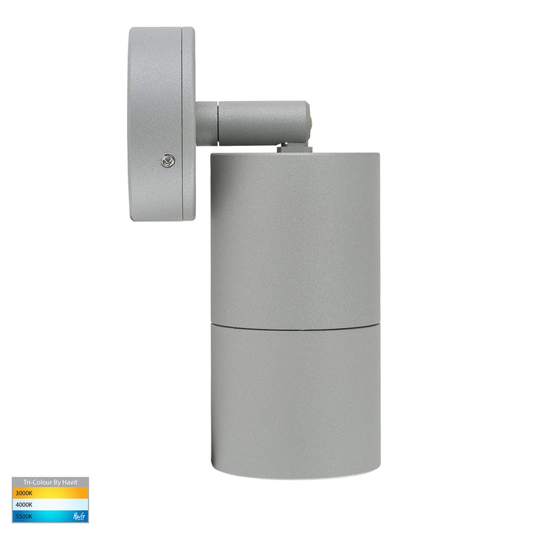 Tivah 5W CCT 240V GU10 LED Adjustable Wall Light Silver - HV1247GU10T
