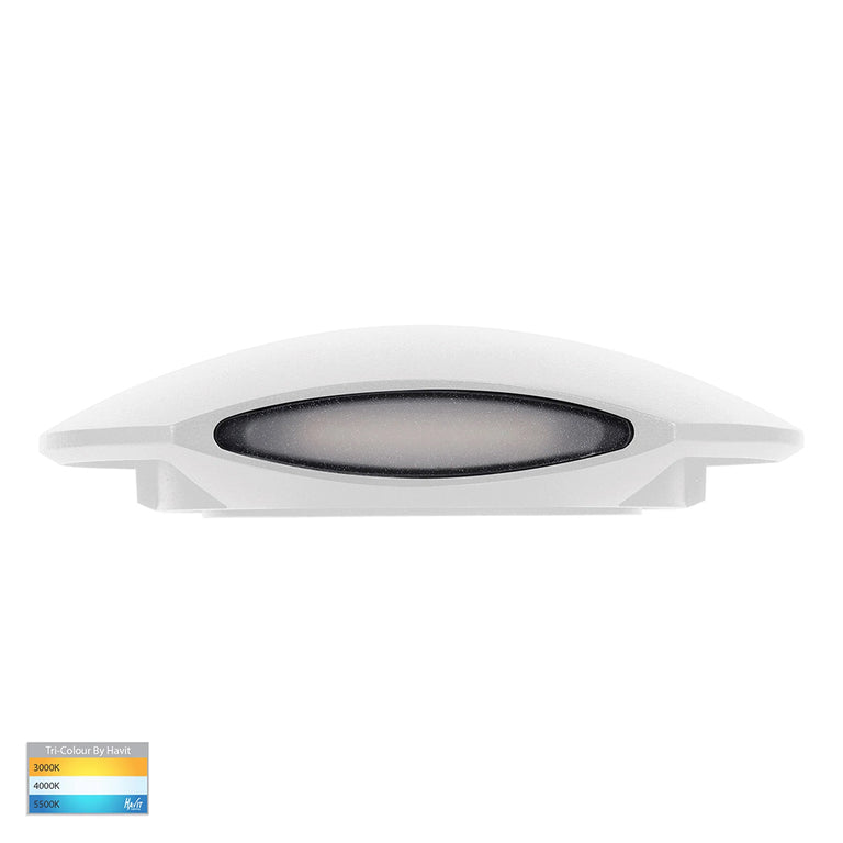 Cara 6W 240V Up & Down LED Wall Pillar Light White / Tri-Colour - HV35021T-WHT