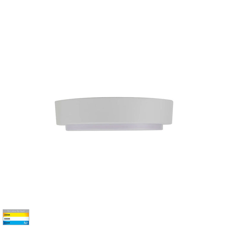 Liptor 10W CCT 240V LED 200mm Round  Oyster Light White - HV36051T-WHT