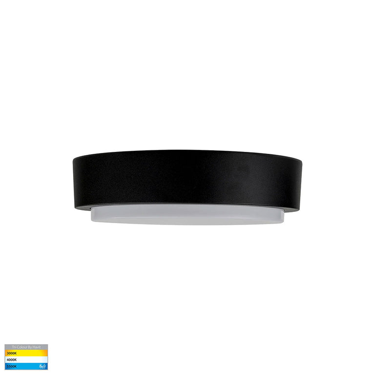 Liptor 20W CCT 240V LED 280mm Round Oyster Light Black - HV36052T-BLK