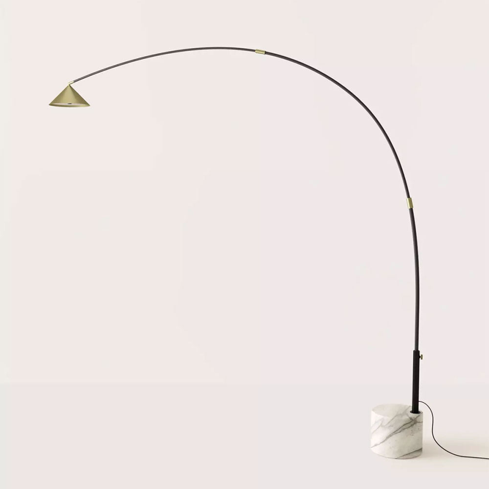 Hinoo LED Floor Lamp Matt Black / Matt Brass / White - ARO.P1266/ORO-BCO