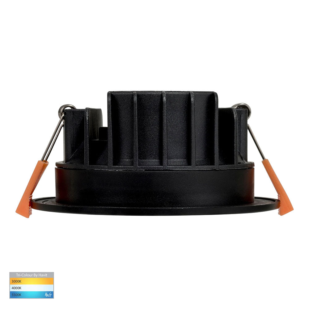 Polly 8W CCT 24V DC LED 110mm Downlight Black - HV5522T-BLK-24V