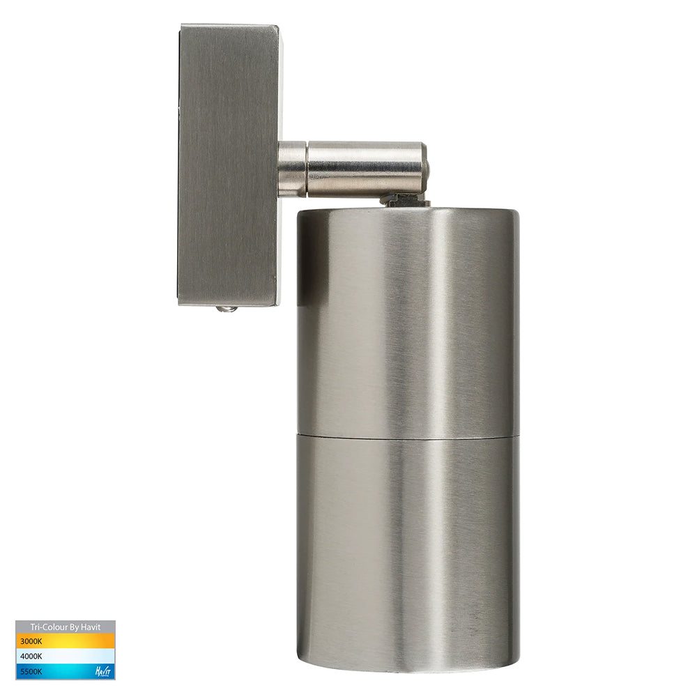 Piaz 5W CCT 240V GU10 LED Adjustable Wall Light Stainless Steel - HV1271T