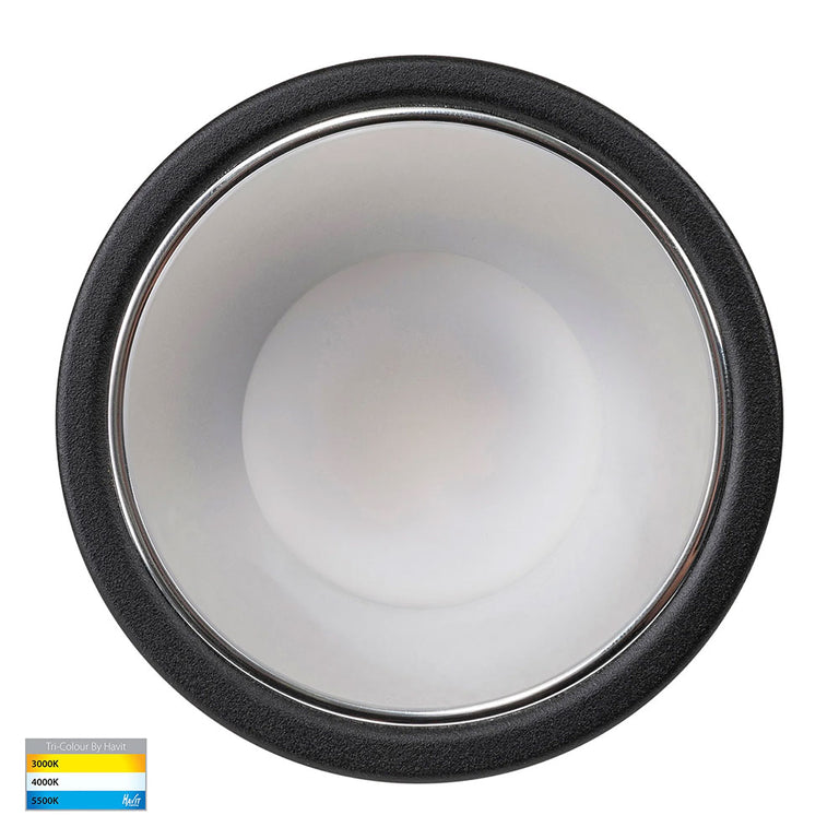 Gleam 9W CCT 240V LED 82mm Downlight Black & Chrome - HV5529T-BC