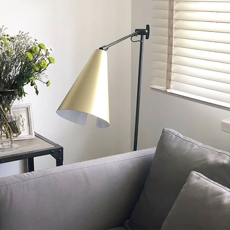 Boa Floor Lamp Matt Black / Matt Brass - ARO.P1193/ORO