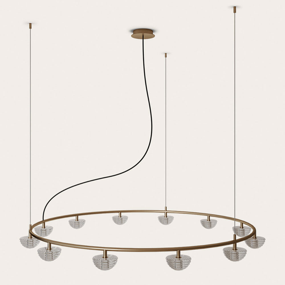 Hado 12 Light LED Chandelier Aged Gold - ARO.C1331/12