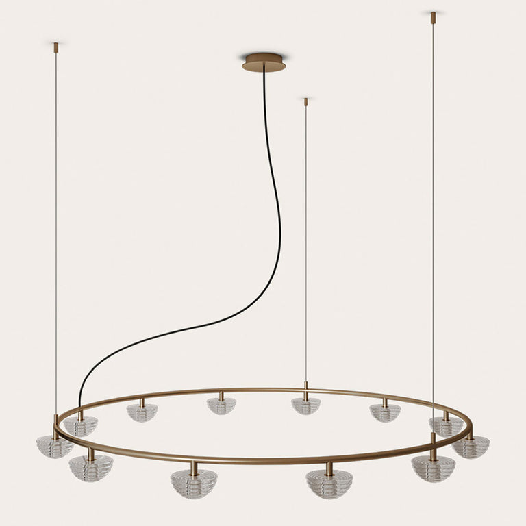 Hado 12 Light LED Chandelier Aged Gold - ARO.C1331/12