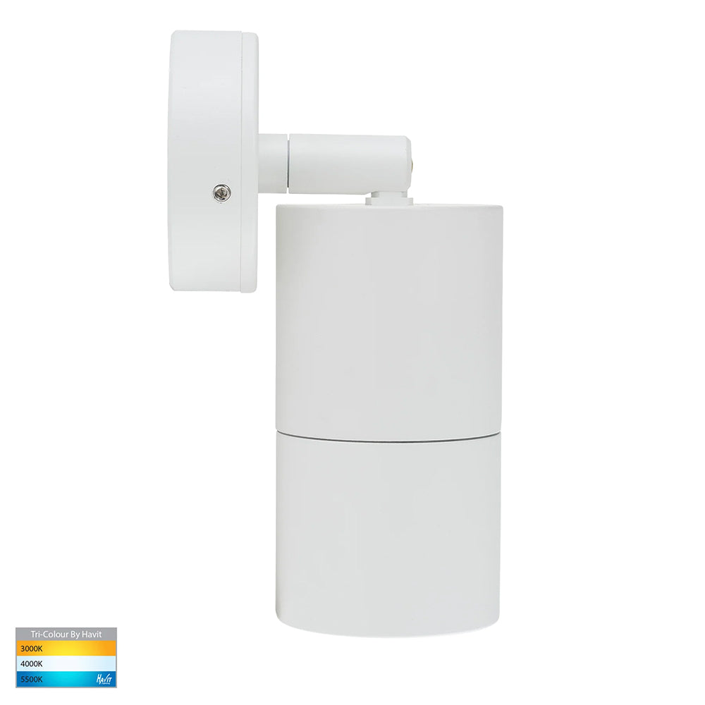 Tivah 5W CCT 240V GU10 LED Adjustable Wall Light Matt White - HV1237GU10T