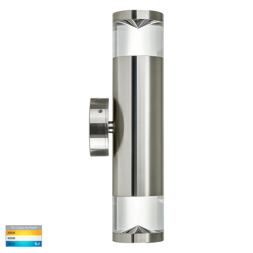 Highlite 2 x 5W 240V GU10 LED Up / Down Wall Light Titanium Aluminium - HV1089T-TTM-240V