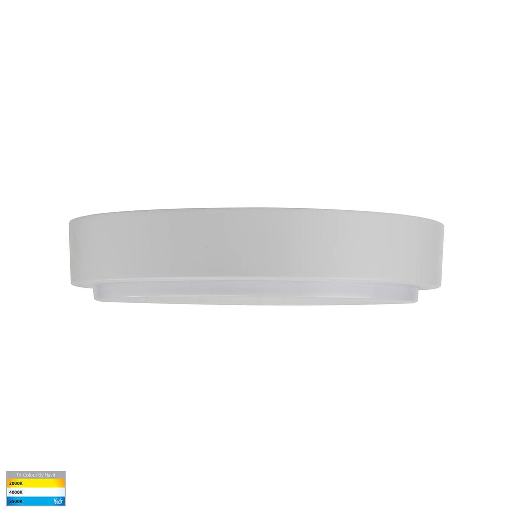 Liptor 30W CCT 240V LED 364mm Round Oyster Light White - HV36053T-WHT