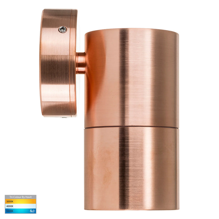 Tivah 5W CCT 240V GU10 LED Fixed Wall Light Solid Copper - HV1117GU10T