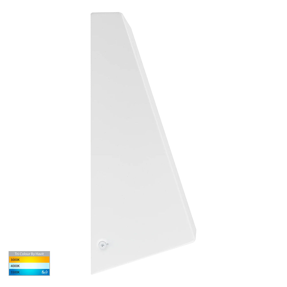 Taper 9W CCT 240V E27 LED Wall Wedge Light Matt White - HV3601T-WHT