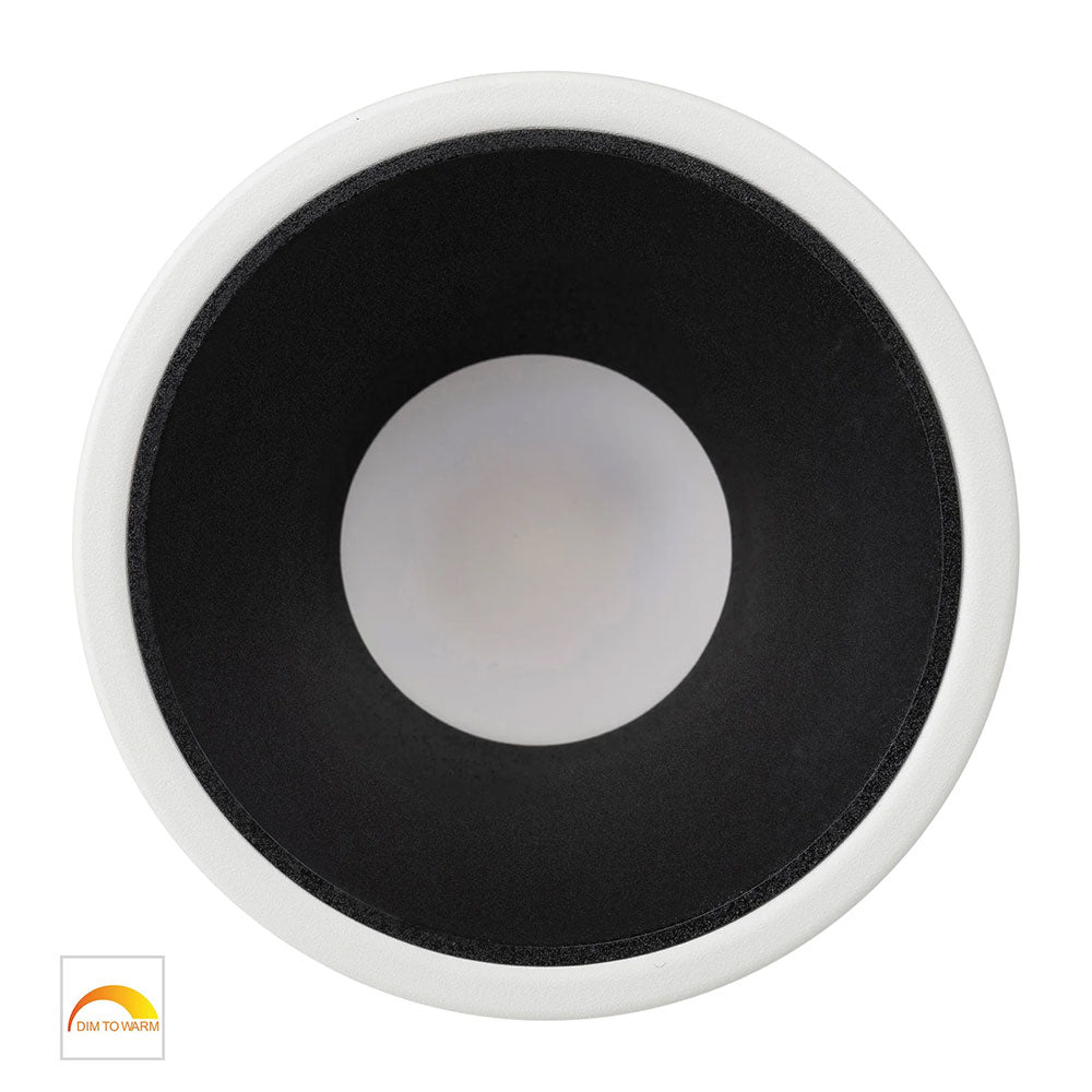 Gleam 9W 240V LED 97mm Downlight White & Black / Warm - HV5528D2W-WB