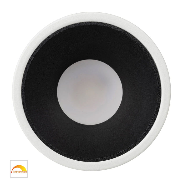 Gleam 9W 240V LED 97mm Downlight White & Black / Warm - HV5528D2W-WB