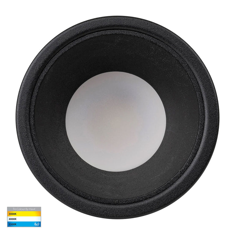 Gleam 9W CCT 240V LED 82mm Downlight Black & Black - HV5529T-BB