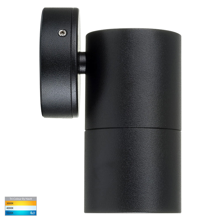 Tivah 9in1 CCT 240V GU10 LED Fixed Wall Light Matt Black - HV1125T